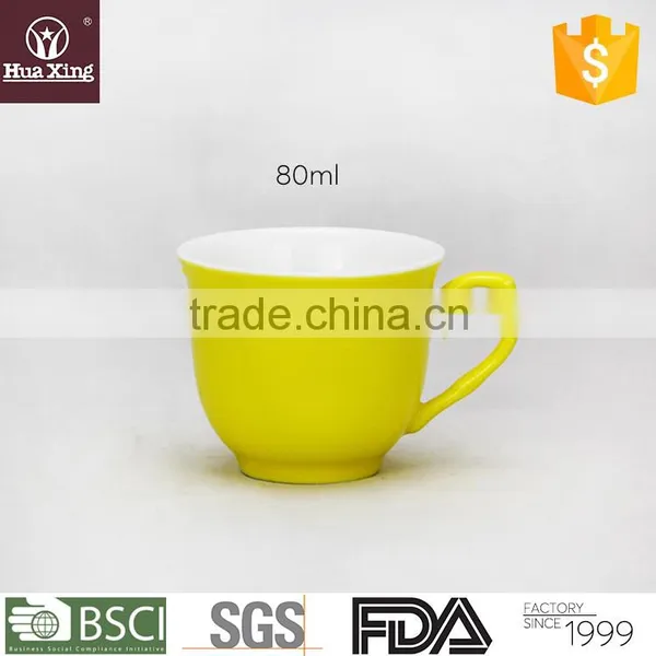 H11533 Yellow Glaze Corundum Porcelain Promotional Coffee Mugs