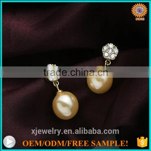 2016 Fashion Silver Gold South Sea Shell Pearl Daily Wear Earrings photo-5