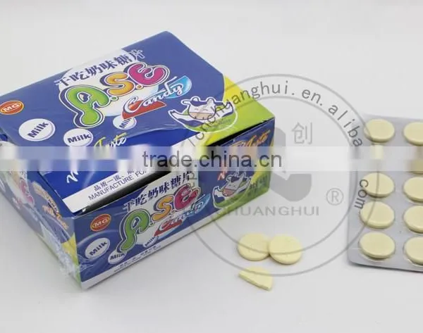 Dry Milk Tablet Candy, Milk Pressed Candy, A.S.E. Compressed Milk
