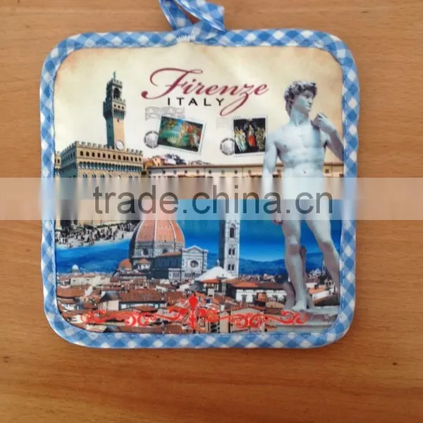 2pcs Kitchen Set With Digital Printing Oven Mitten Pot Holder photo-2
