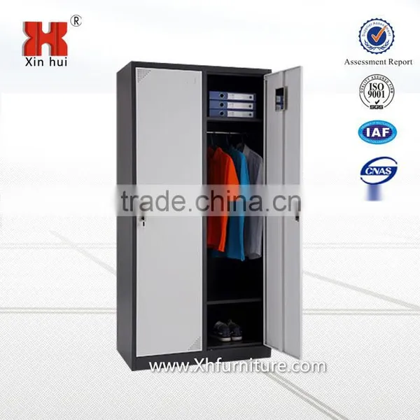 China 2 Door Clothing Steel Locker/wardrobe Double Door Steel Locker Wardrobe
