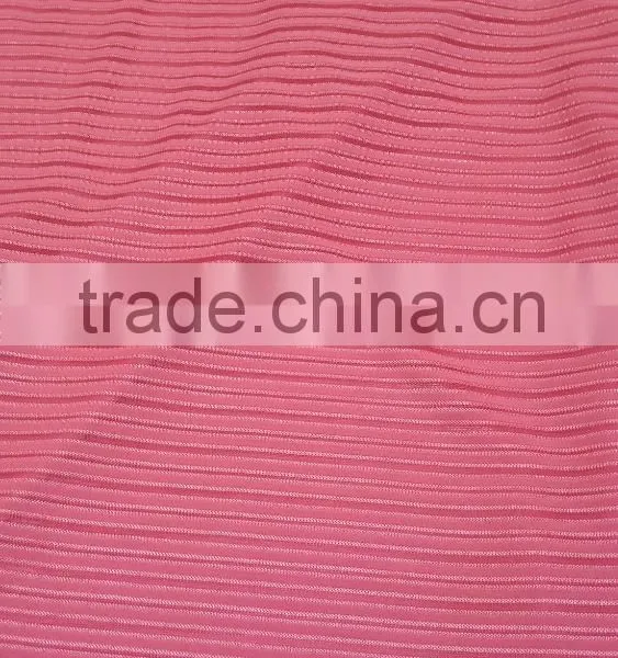 Wept Knit Polyester Cotton Shiny Stripe CVC Fabric, Jersey Fabric
