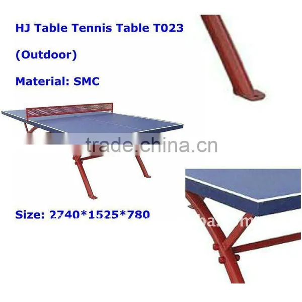 New Technology SMC Outdoor Rainbow Leg Table Tennis Table Rain Proof Pingpong Table for Sale photo-2