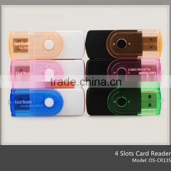 Mini Colorful Rotatable Smart Chip Card Writer and Reader With 4 Slots(OS-CR135) photo-2
