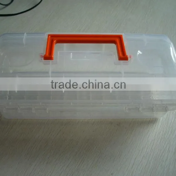 White Plastic Toolbox With Red Handle