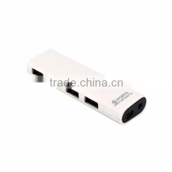 2016 Blue Waving Portable 4 Ports Rectangle USB 2.0 Hub photo-2