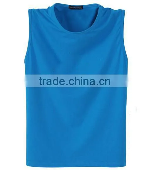 2016hot Generous Cut Broad Shouler Tank Top Sports Training Tank Top Pure Color Printing photo-3