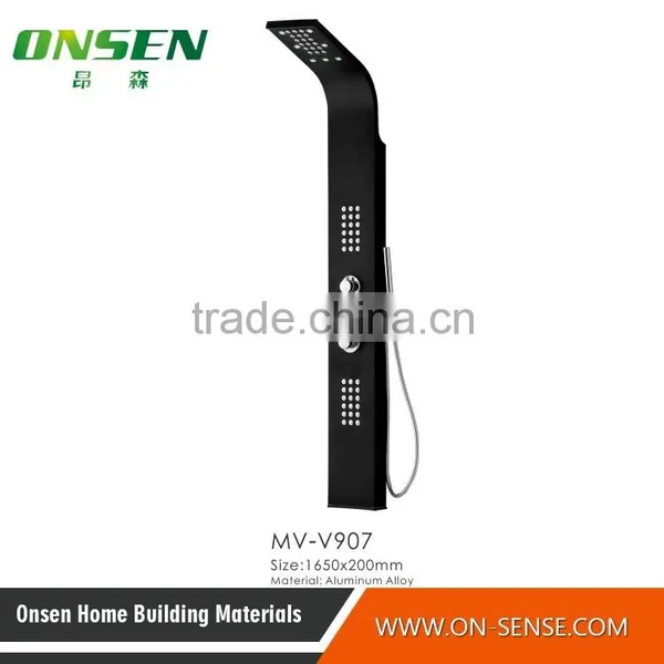 Eco-friendly Bamboo Shower Panel With Massage Nozzles Hand Spray Rain Style Shower photo-6