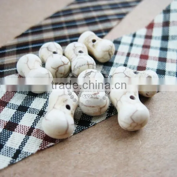 16inch Strand 14*7MM Bone Shape White Turquoise Beads,white Stone Beads,bone Beads 3010027 photo-3