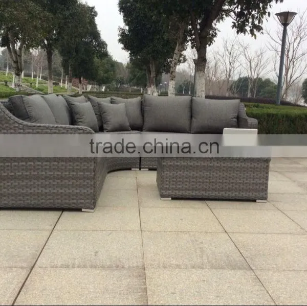 Patio Sectional Furniture Wicker Rattan Sofa Set With Cushions photo-6