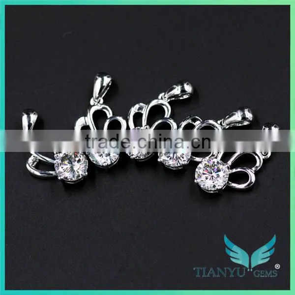 24K Gold 1 Carat White Round Billiant Cut Moissanite Diamond Pendants Charms for Necklaces photo-6