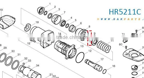 Hammer Drill Tool Parts HR5211C HR5210C Parts Tool Retainer/Stopping Device/Jaw photo-2