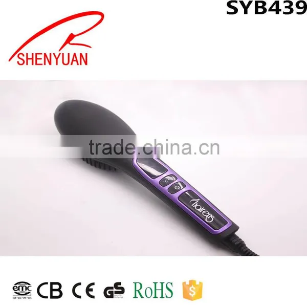SYB439 China Shenyuan PTC Heating Hair Straightener Comb Straightening Brush photo-3