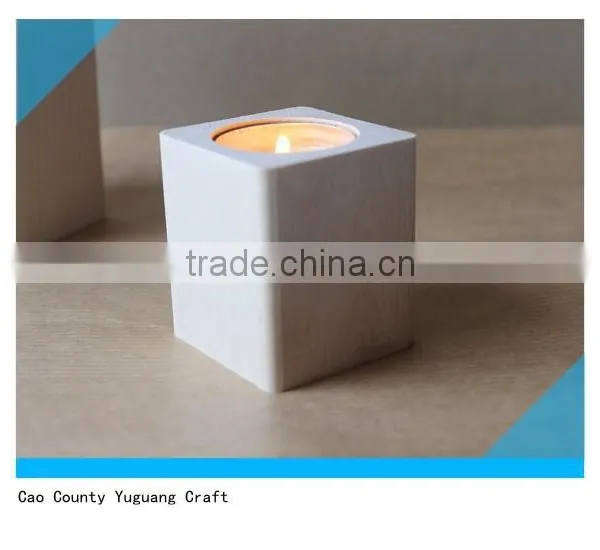 Wooden Candle Holders Set of 2 Tealight Holder for Craft Natural Wood photo-2