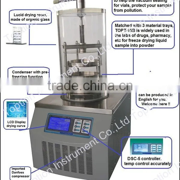 Laboratory Vacuum Freeze Dryer Lyophilizer Top Press Type Drying Equipment for Sale photo-5