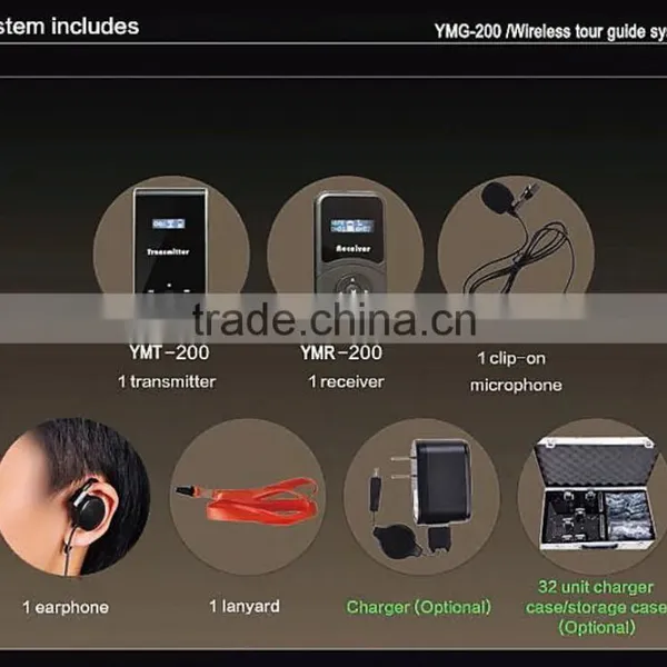 YUMO Two Presenter / One Way / One or Tow Transmitters Wireless Tour Guide System Assisted Listening Systems photo-2