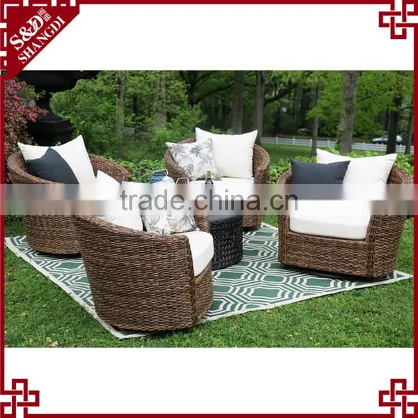 Unique Hand Woven Swivel Chairs Wicker Sofa Set Outdoor Patio Furniture photo-2