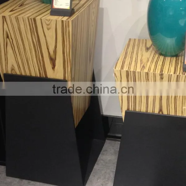 Modern Square Shape Wood Top Metal Flower Vase Stand Designs photo-2