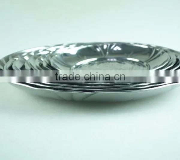 2015 Hot Selling Multi Size Stainless Steel Decorative Flower Plate, Dinner Round Plate With3 Clour photo-5