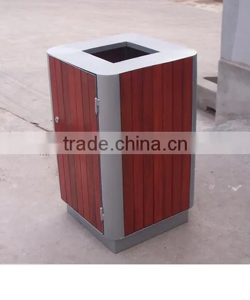 Arlau Outdoor Wpc Park Garbage Can Wood photo-2