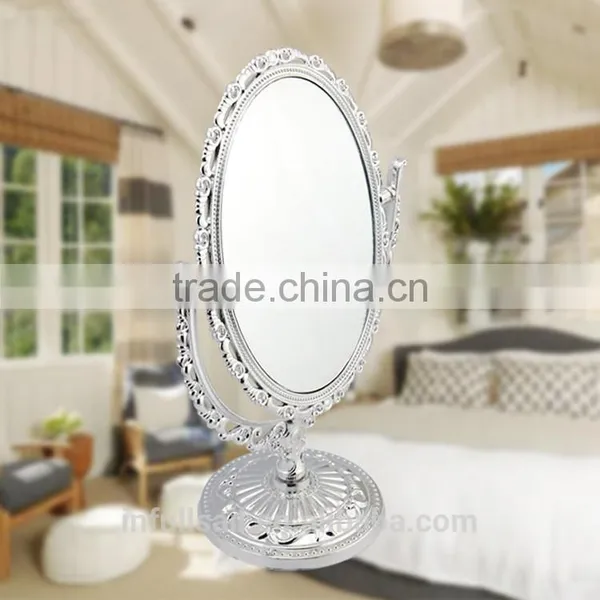 Plastic Double Sides Heart-shaped 2x Magniying Cosmetic Mirror High Quality Free Standing Desktop Mirror photo-5
