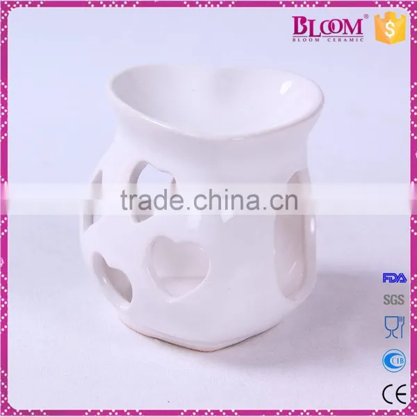 Heart Shape White Ceramic Essential Oil Burner for Craft photo-2
