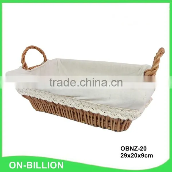 Fancy Rectangular Natural Empty Wicker Baby Gift Basket photo-3