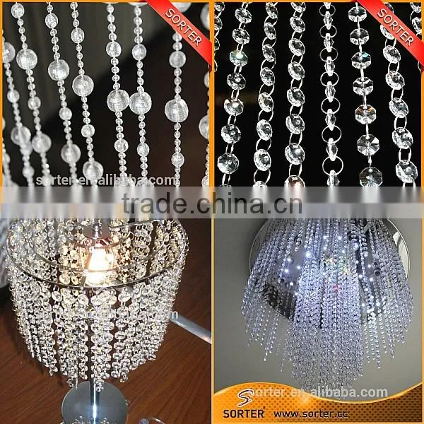 Octagon Shape Clear Color Crystal Bead Chain Curtain