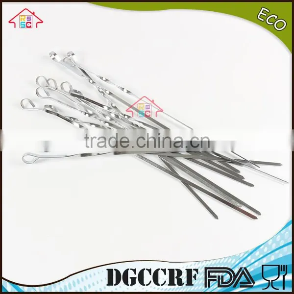 NBRSC 15 Inch 10PCS Stainless Steel BBQ UTENSIL Skewers Barbeque Kabob Needle Fork photo-2