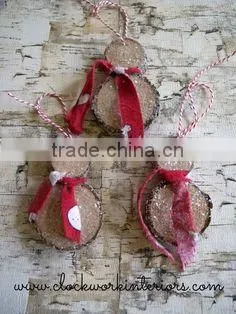 Natural Hanging Tree Birch Bark Ornaments photo-2