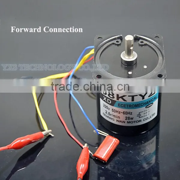 68KTYZ 28W AC 220V Permanent Magnet Synchronous Gear Motor 2.5RPM photo-3