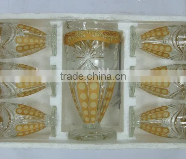 JK033 7pcs Glass Drinking Set With Deco photo-3