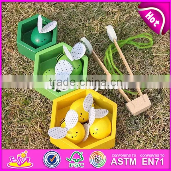 New Design Kids Funny Wooden Bee Toys Custom Children Wooden Cartoon Bee Toys W01B039 photo-2