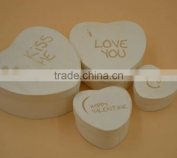 Heart Shape Pine Wood Box|printed Box