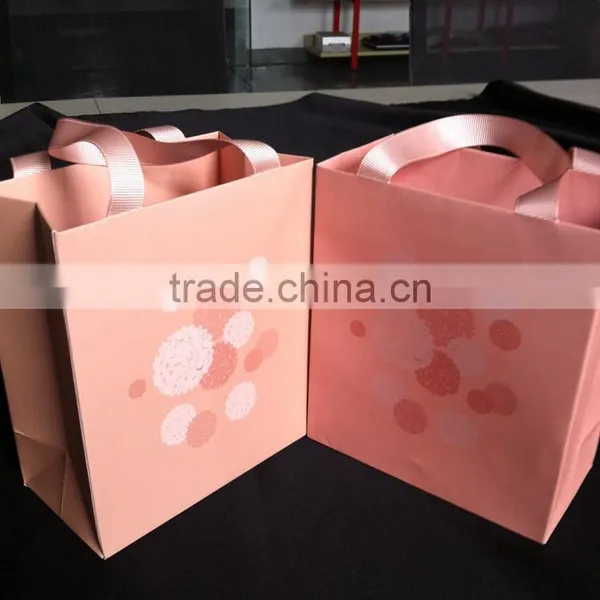 Amazing Luxury Ribbon Handle Pink Gift Paper Bag photo-3