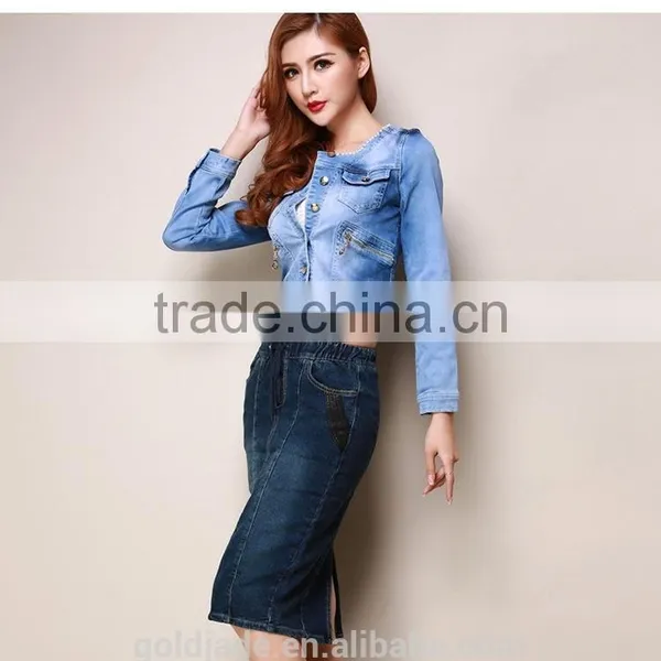 2016 Fashion Wholesale Long Denim Skirts, Sexy Midi Pencil Skirt Jeans for Women photo-5
