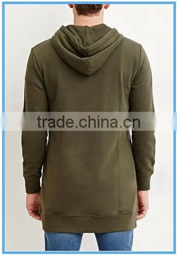 Men's French Terry Zipper Up Longline Hoodie photo-3