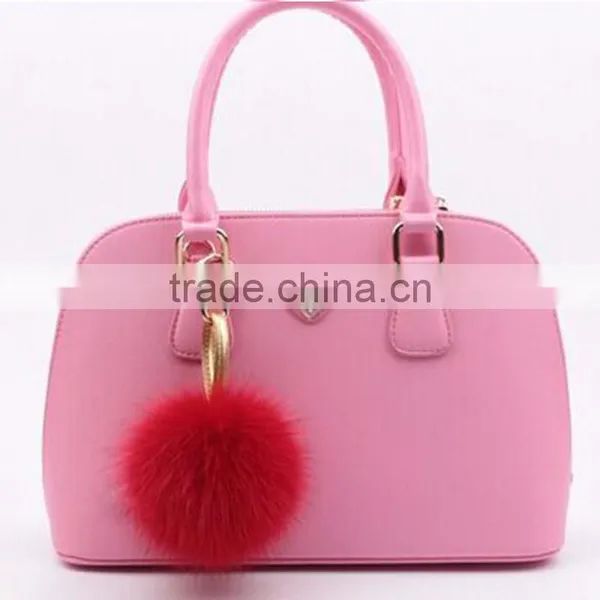 Myfur Genuine Pure White Fox Body Fur Pompoms Keychain For Bag Charm Accessory photo-3