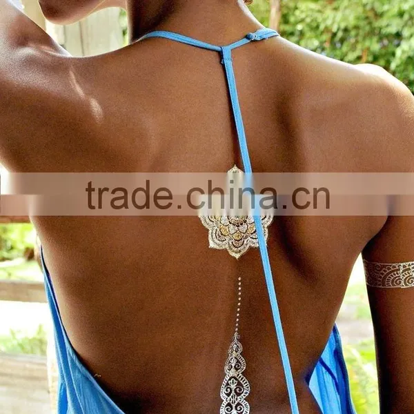 2015 Hot Sale Gold and Silver Flash Tattoo Sticker photo-5