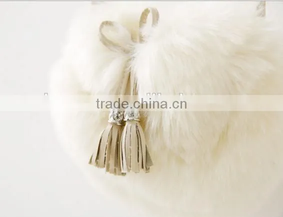 Fashionable Double Zip Closure Faux Fur Flap Ladies' Pattern Leather Handbag at Low Price Pink photo-4
