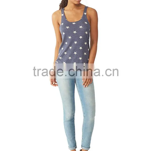 2017 Guangzhou Shandao Popular 95% Polyester 5% Spandex Polka Dot Irregular Hem Custom Sport Fitness Tank Top photo-4