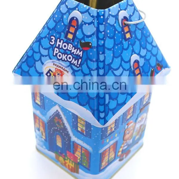 Christmas House Shape Metal Food Storage Gift Containers Box photo-2