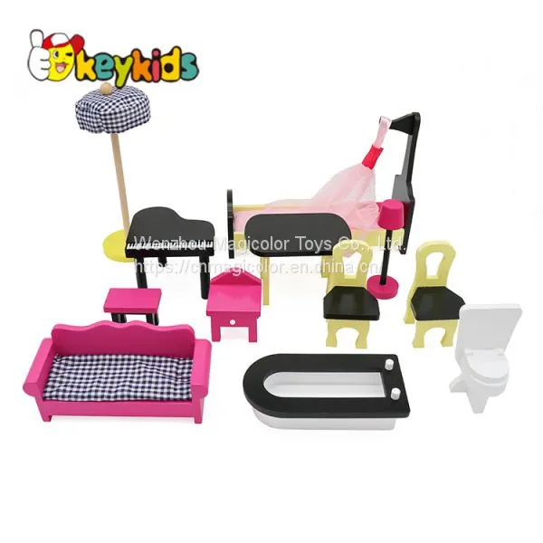 New Arrival Children Large Wooden Dolls House Furniture Sets With Elevator W06A355C photo-2