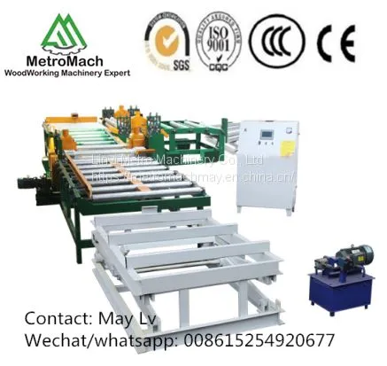 Automatic Woodworking Plywood Roller Conveyor Edge Trimming Cutting Saw