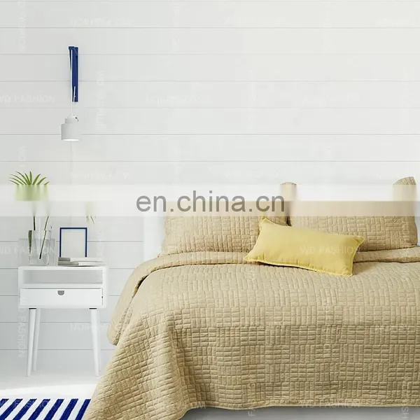 Exhibitor Canton Fair on Line Live Show Home Textile Stripe Polycotton With Ponpon Comforter Bedding Set With Pillow photo-2