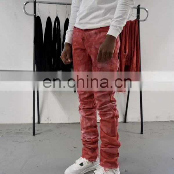 DiZNEW Distressed Ripped Homme Fashion Custom Skinny Jeans Stacked Mens Jeans photo-5