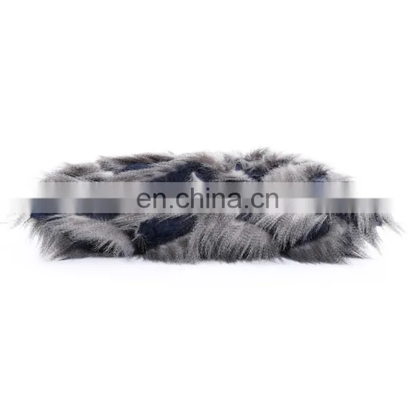 High Quality Soft Faux Peacock Fur Rectangle Decorative Pillow photo-4