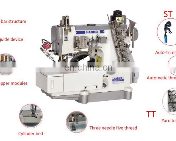 HM600-01-ST-WP HIGH-SPEED CYLINDER BED PNEUMATIC INTERLOCK SEWING MACHINE WITH AUTO-TRIMMER WITH AUTO-THREAD WIPE photo-2