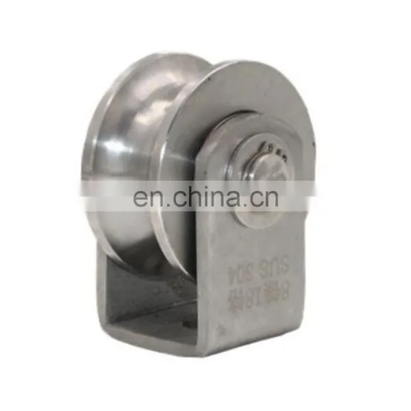 48*22mm 2Inch SUS304 U Groove Wheels Pulley Drawer Sliding Gate Castor Roller photo-2
