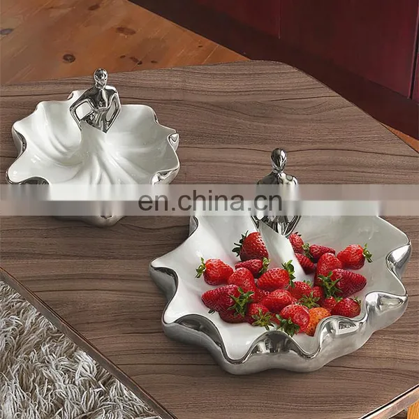 Hot Selling Living Room Decoration Accessories Luxury Silver Ceramic Home Table Decor Pieces photo-3